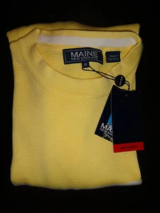 NUEVO PARA HOMBRE MAINE 100% ALGODÓN AMARILLO JUMPER MANGA LARGA ESQUÍ INVIERNO CLUB NÁUTICO M - Imagen 1 de 3