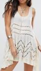Intimately Free People Size S Voile And Lace Trapeze Slip Dress Ivory Polka Dot