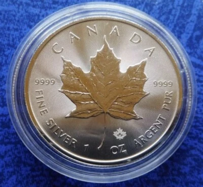 Maple Leaf 2012 Silbermünze 1oz Silber Ag 999,9 Kanada 5 Dollars Ahornblatt - Bild 1 von 3
