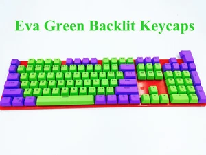 104 Tasten PBT Eva Green Doubleshot Hintergrundbeleuchtung Tastenkappen Tastenkappe für Cherry MX Tastatur - Bild 1 von 9