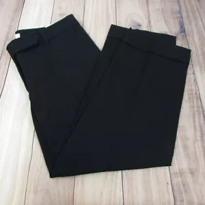 Loft Ann Taylor Black Marisa Cropped Pants Size 8 Mid Rise Pleated Stretch NEW - Picture 1 of 12