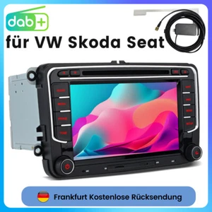 Für VW Golf 5 6 Passat EOS Skoda Seat 7" Doppel Din Autoradio GPS Nav Sat DVD BT - Bild 1 von 12