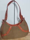 💥💥💥Stone Mountain Womens Handbag Orange Brown Woven Shoulder Bag 
