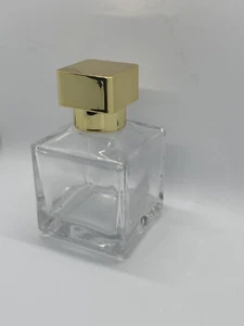 100ml 3.4oz Empty Thick Glass Perfume Bottle Gold Cap Gold Atomizer Clear - Picture 1 of 2