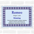 Romeo Name Meaning Blue Certificate