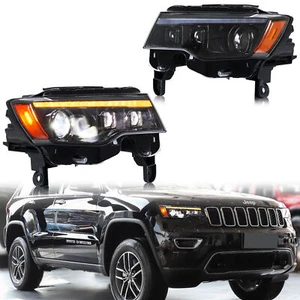 LED Blackout Headlights for Jeep Grand Cherokee WK2 4th Gen 2017-2021 Front Lamp - Picture 1 of 6