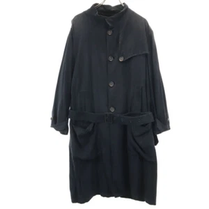 GIORGIO ARMANI made in Italy trench coat 56 Charcoal black Biggs Men's - Picture 1 of 15
