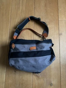 Grips Made in Japan Vintage Schultertasche blau Canvas & hellbraun Leder sehr guter Zustand - Bild 1 von 9