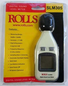 Rolls Digital Sound Level Meter 30dBA-130dBA Auto Backlight Display SLM305 - Picture 1 of 12