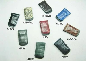 GENUINE LIZARD SKIN MONEY CLIP MAGNETIC 9 COLORS BY SHANTPETER MADE IN U.S.A. - Picture 1 of 2