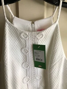 LILLY PULITZER ANNABELLE TOP-RESORT WHITE JACQUARD W/LACE DETAIL-SIZE 4-NWT! - Picture 1 of 7