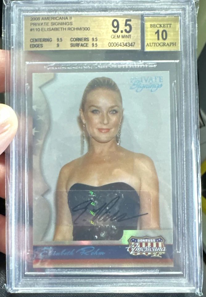 伊丽莎白·罗姆 2008 年 Donruss Americana II 签名 156/300 BGS 9.5 法律与秩序 — 第 1/1 张图片