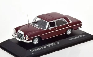 943039103 MINICHAMPS 1:43 Mercedes 300 SEL 6.3 W109 1968 darkred Limited - Picture 1 of 7