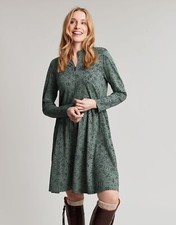 Joules Womens Aurora Jersey Dress - Laurel Leopard