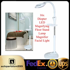 16X Magnifying Floor Stand Lamp Light Magnifier LED Tattoo Beauty Salon Lighting - Picture 1 of 11
