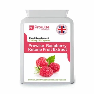 Raspberry Fruit Extract 1200mg - 60 Capsules - UK Made by Prowise - Picture 1 of 4