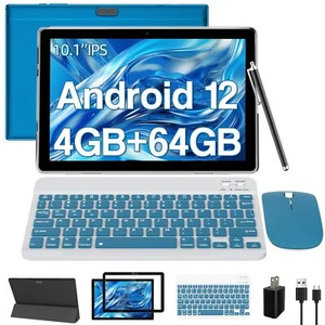 2024 Newest Tablets Android 12 2 in 1 Tablet with Keyboard 10 inch Tablets 4G... - Picture 1 of 7