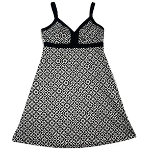 Patagonia Minette Dress Womens Large Black White Geo Sleeveless Stretch Wayward - Picture 1 of 7
