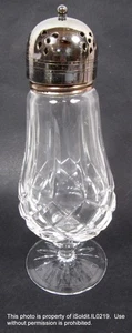 Vintage WATERFORD CRYSTAL FOOTED SHAKER w/ SILVERPLATE LID 8.5" - Picture 1 of 3