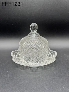 VTG Fostoria Avon Dome Covered Butter/Cheese Dish Pressed Diamond Glass - Picture 1 of 4