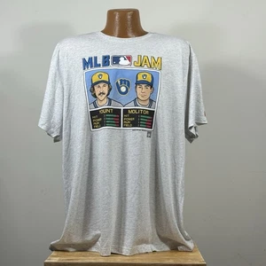 Milwaukee Brewers T Shirt Robin Yount Paul Molitor MLB Jam Size 2XL New NWT - Picture 1 of 11