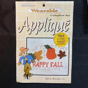 Kit de apliques de hierro sobre tela para usar hojas pintables y calabaza feliz otoño - Imagen 1 de 4