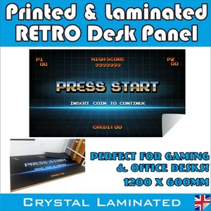 Retro Gaming Desk Skin Decal Vinyl Sticker Panel 80's Video Game Wrap Style - Imagen 1 de 4