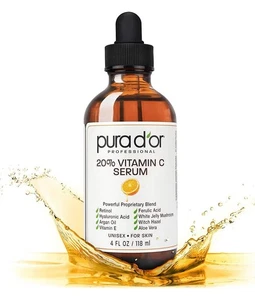 Suero PURA D'OR Dor 20% Vitamina C Fuerza Profesional Antienvejecimiento, 4 oz./118 ml - Imagen 1 de 7