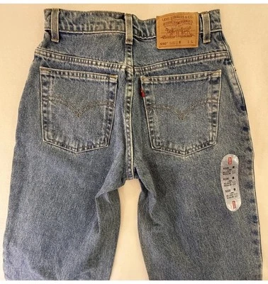 Vintage NEW USA Levi’s 550 Jeans Womens 8 Long Relaxed Fit Tapered Leg Mom 90s - Image 1 of 4
