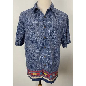 VTG Men The Territory Ahead geometric Aztec graphic button up shirt, L - Picture 1 of 5