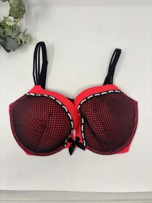 Victoria's Secret Sujetador Push Up Muy Sexy Mujer 38DD Rojo Negro Encaje Nuevo Foto 1 de 4