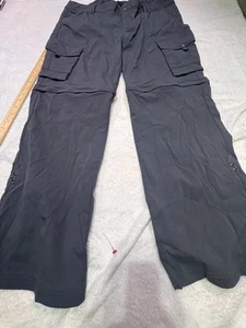 Pantalone Prana Halle alto cucitura interna carbone donna taglia 14 convertibile escursionismo peso leggero - Foto 1 di 8