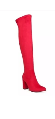 Wild Pair Women's Bravy Over The Knee Boots - RED - Size 7. M - Image 1 of 4