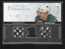 Patrick Marleau 2007 O-Pee-Chee Premier #PR-PM Game Worn Uniform Piece 093/100