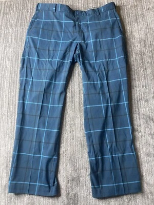 Pantalones de golf Nike azules a cuadros para hombre 38 x 30 Tour Performance elástico tartán pantalón Foto 1 de 4