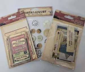 Lotto di 3 adesivi a bottone 7 zingari mini ephemera e EK1 vintage - Foto 1 di 11
