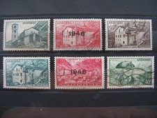 ANDORRE FRANCAIS oblitérés n° 103, 105, 106, 108A, 111, 117