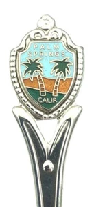 Vintage! PALM SPRINGS CALIFORNIA SILVER-PLATED SOUVENIR COLLECTIBLE SHELL SPOON - Picture 1 of 3