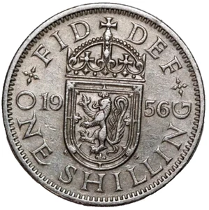 1956 GREAT BRITIAN - 1 SHILLING, Queen Elizabeth II Highly Collectible Nice Coin - Picture 1 of 2