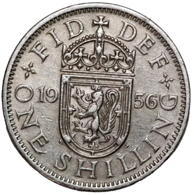 1956 GREAT BRITIAN - 1 SHILLING, Queen Elizabeth II Highly Collectible Nice Coin - Image 1 of 2