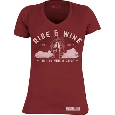 Camiseta para mujer estilo Grunt tiro y vino cuello en V - ciruela roja Foto 1 de 2