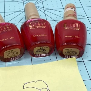 3 x Milani Nail Lacquer #24 Red To Tango - Picture 1 of 4