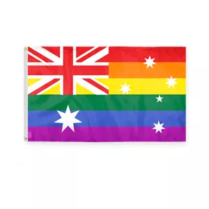 Australien Pride Flagge - einseitig bedruckt - Messing Ösen - ausbleichende sichere Farben - Bild 1 von 15
