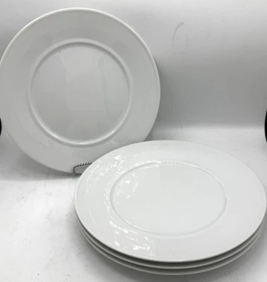 ¡Juego de 4 platos blancos Bernardaud Limoges Atlantide Francia 12"! Como nuevo Foto 1 de 4
