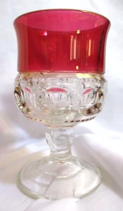 Tiffin Kings Crown (1) Thumbprint Ruby Flashed Juice Glass 4.5" VGUC - Picture 1 of 4