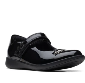 *OFERTA* Zapatos Temáticos De Dinosaurio Negros Brillantes Clarks Para Niñas - Imagen 1 de 6