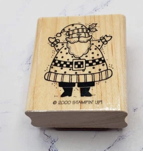 Stampin' Up! Holiday Santa Christmas Wood Mounted Rubber Stamp - Picture 1 of 7