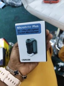 MicroBrite Plus 60 120x Taschenmikroskop LED beleuchtet Zoom Carson MM-300  - Bild 1 von 2