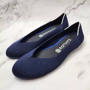 Ballerine Rothy's *Ritirate* bianche Halo blu navy punta tonda donna 8,5 - Foto 1 di 9