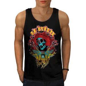 Camiseta sin mangas Wellcoda La Muerte fiesta tono calavera para hombre - Imagen 1 de 22
